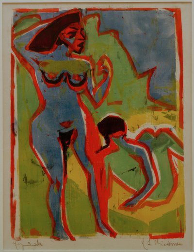 Donne che fanno il bagno a Moritzburg da Ernst Ludwig Kirchner