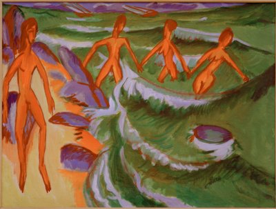 Bagnanti sulla spiaggia (Fehmarn) da Ernst Ludwig Kirchner