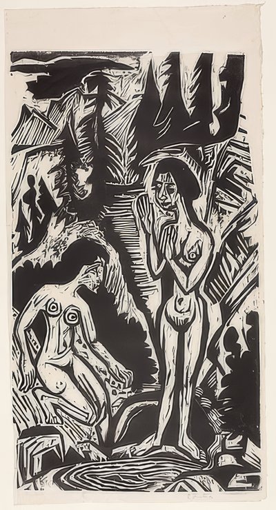Bagnanti tra le rocce da Ernst Ludwig Kirchner