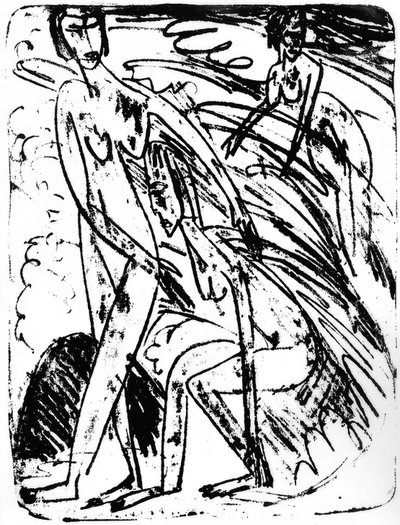 Bagnanti nelle onde da Ernst Ludwig Kirchner