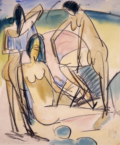 Bagnanti sulla riva, Fehmarn da Ernst Ludwig Kirchner