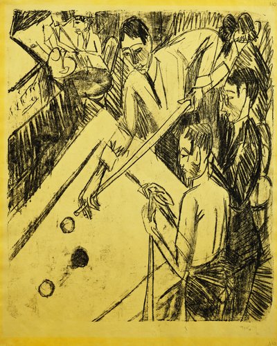 Giocatore di biliardo; Billardspieler, 1915 da Ernst Ludwig Kirchner