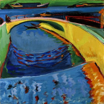 Ponte alla foce del fiume Prießnitz, c. 1910 da Ernst Ludwig Kirchner