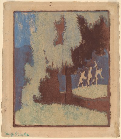 Alberi di castagno al chiaro di luna da Ernst Ludwig Kirchner