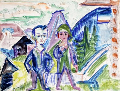 Coppia in un paesaggio da Ernst Ludwig Kirchner