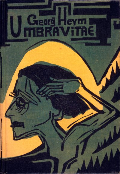 Copertina di Umbra Vitae di Georg Heym, pubblicata nel 1924 da Ernst Ludwig Kirchner