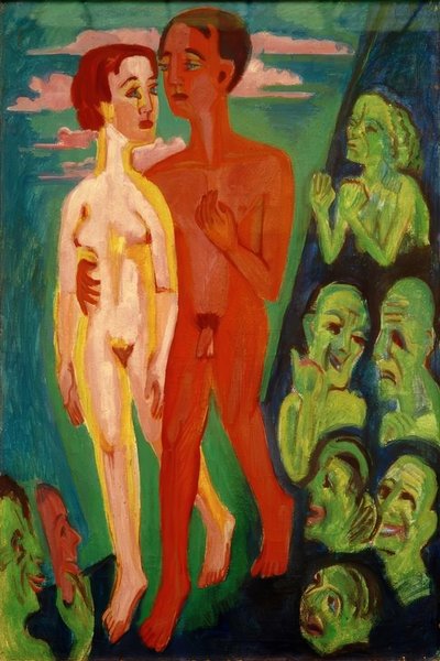 La coppia davanti alla gente da Ernst Ludwig Kirchner