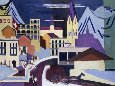 Stazione ferroviaria di Davos-Platz, 1931 da Ernst Ludwig Kirchner