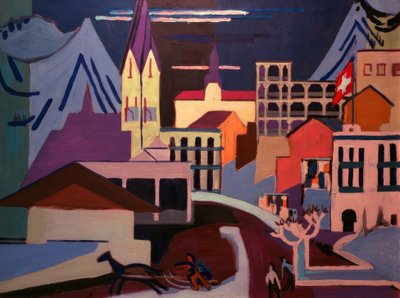 Davos – Piazza alla stazione da Ernst Ludwig Kirchner