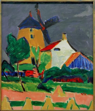 Il mulino a vento vicino a Moritzburg da Ernst Ludwig Kirchner