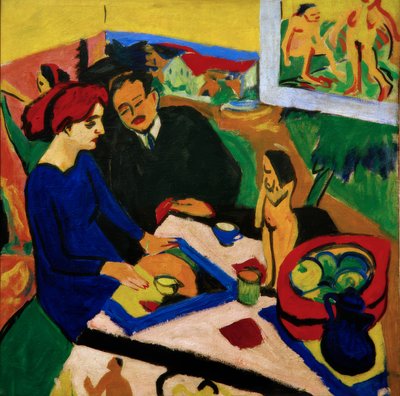 Doris e Heckel al tavolo da Ernst Ludwig Kirchner