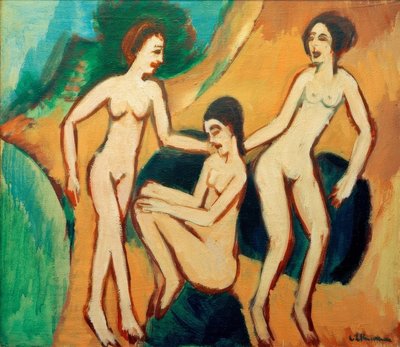 Tre bagnanti sulla spiaggia da Ernst Ludwig Kirchner