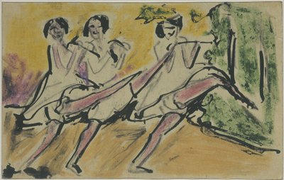 Tre danzatrici (cartolina a Otto e Maschka Mueller) da Ernst Ludwig Kirchner