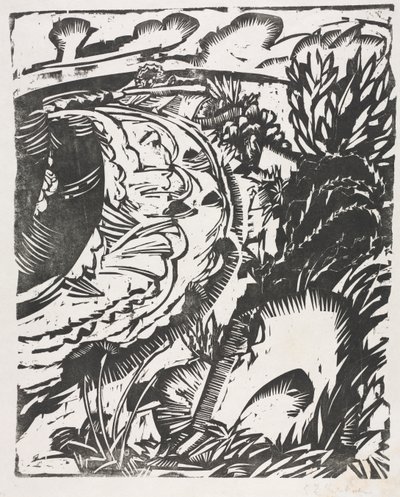 Paesaggio di dune con una baia curva da Ernst Ludwig Kirchner
