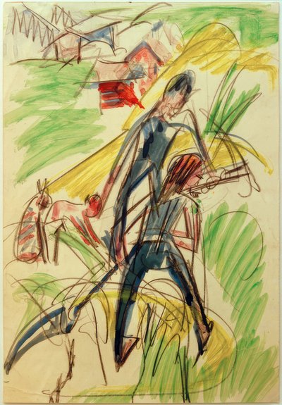 Contadini che mietono da Ernst Ludwig Kirchner