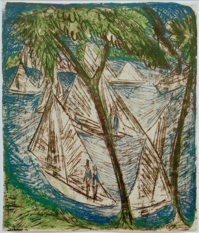 Barche a vela a Grünau da Ernst Ludwig Kirchner