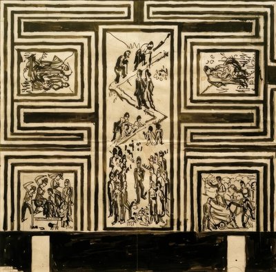 Bozzetto per la decorazione della parete lunga della sala delle feste da Ernst Ludwig Kirchner