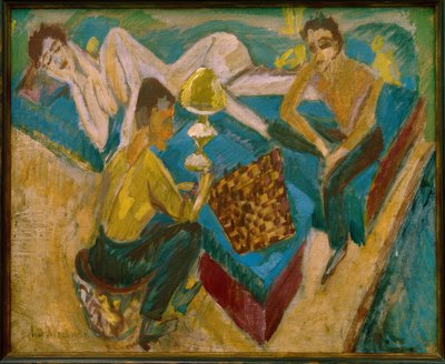 Erich Heckel e Otto Mueller che giocano a scacchi II da Ernst Ludwig Kirchner