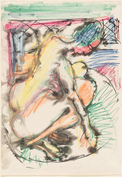 Erna che fa il bagno in una vasca da Ernst Ludwig Kirchner