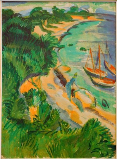 Baia di Fehmarn con barche da Ernst Ludwig Kirchner