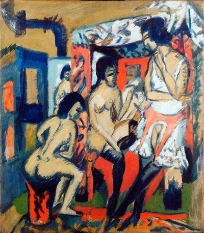 Donne nude in uno studio da Ernst Ludwig Kirchner