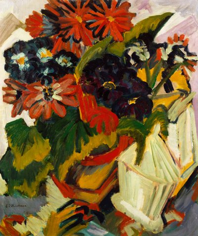 Vaso di fiori e zuccheriera, 1918-19 da Ernst Ludwig Kirchner