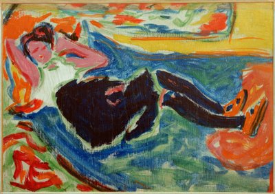 Donna con calze nere da Ernst Ludwig Kirchner