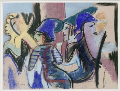 Cinque persone al caffè da Ernst Ludwig Kirchner