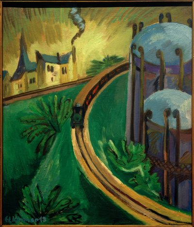Serbatoio del gas e ferrovia suburbana da Ernst Ludwig Kirchner