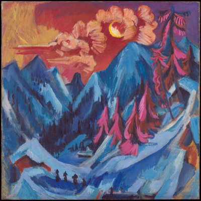 Tedesco: Wintermondlandschaft Paesaggio invernale al chiaro di luna da Ernst Ludwig Kirchner