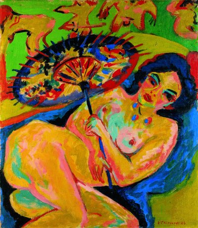 Ragazza sotto un ombrello giapponese, c. 1909 da Ernst Ludwig Kirchner