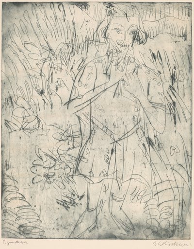 Ragazza con fiori da Ernst Ludwig Kirchner
