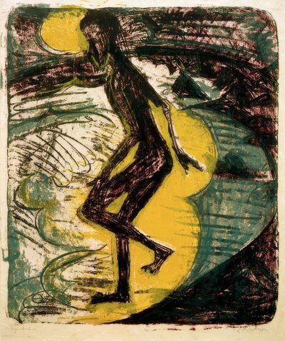 Uomo che entra nel mare da Ernst Ludwig Kirchner