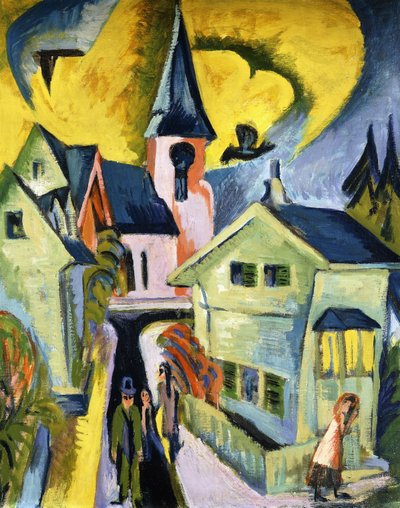 Konigstein con chiesa rossa da Ernst Ludwig Kirchner