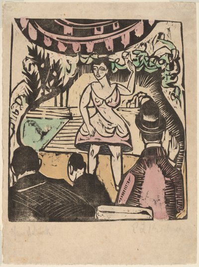 Piccolo spettacolo di varietà con cantante da Ernst Ludwig Kirchner