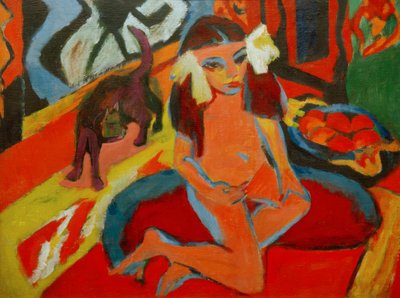 Ragazza con gatto, Fränzi da Ernst Ludwig Kirchner