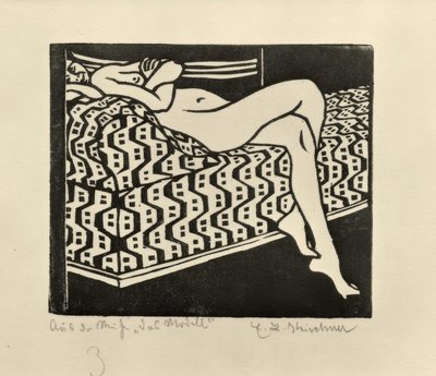 Nudo di ragazza sul divano da Ernst Ludwig Kirchner