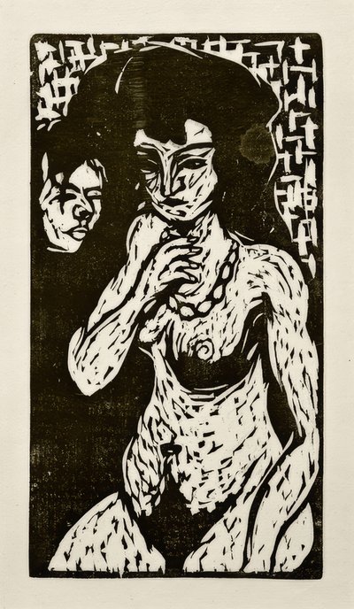 Nudo di ragazza con autoritratto da Ernst Ludwig Kirchner