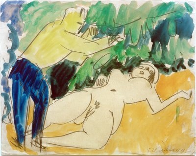 Pittore e modella da Ernst Ludwig Kirchner