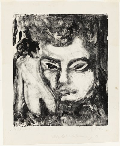 Testa di uomo con nudo da Ernst Ludwig Kirchner