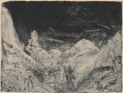 Paesaggio montano con piccoli falciatori da Ernst Ludwig Kirchner