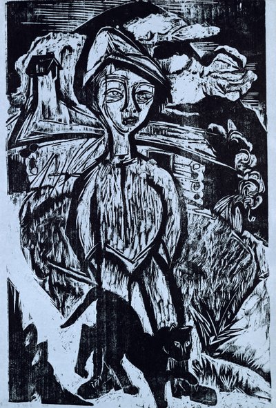 Ragazzo di montagna nella tempesta, 1921 da Ernst Ludwig Kirchner