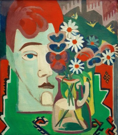 Testa di mulino con fiori da Ernst Ludwig Kirchner