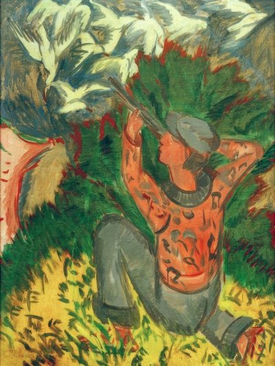 Cacciatore di gabbiani nel bosco da Ernst Ludwig Kirchner