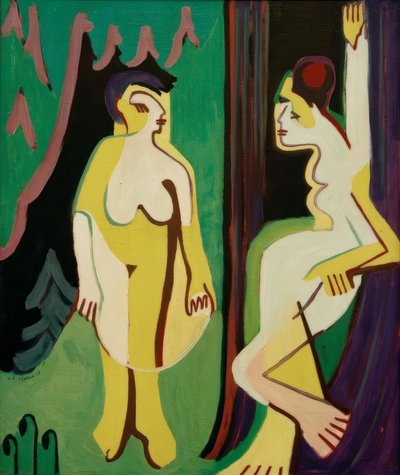 Donne nude nel prato del bosco da Ernst Ludwig Kirchner