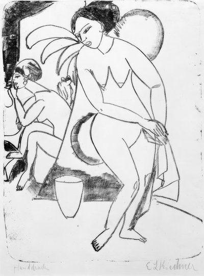 Ragazze nude nello studio da Ernst Ludwig Kirchner