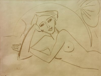 Ragazza nuda sdraiata da Ernst Ludwig Kirchner