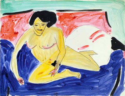 Nudo seduto su un divano da Ernst Ludwig Kirchner