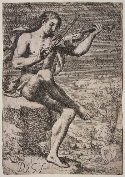 Uomo nudo che suona il violino da Ernst Ludwig Kirchner