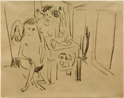 Senza titolo (Dodo e Fränzi nello studio) da Ernst Ludwig Kirchner